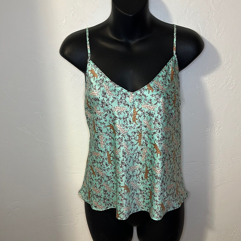 Victoria’s Secret floral tiger print satin tank M